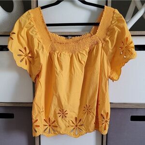 Rails Sonora ☀️Marigold eyelet Blouse Size XL
